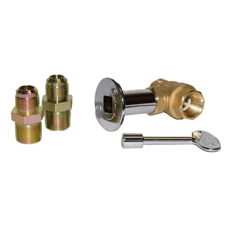 Tretco 0.75 in. Hazard Class Chrom Keyed Ball Valve DR-BVP-75